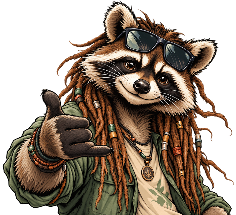 Racoolis-Dreads Waschbär